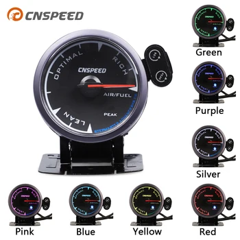 

CNSPEED 2.5" 60mm Universal Auto Air Fuel Ratio Car AFR Gauge Meter Black Face For 12V Gasoline Car 7 Colors LED POD With Holder
