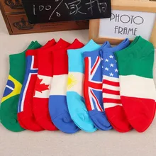 Socks Flag pattern women men ankle socks hosiery comfortable meias Cotton Unisex calcetines