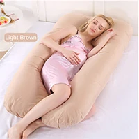 light brown Большой размер U формы из пены с эффектом памяти поддержка для сна Подушка для беременных Опора кузова хлопковая наволочка беременным женщинам постельные принадлежности бельё A10878 - Цвет: light brown