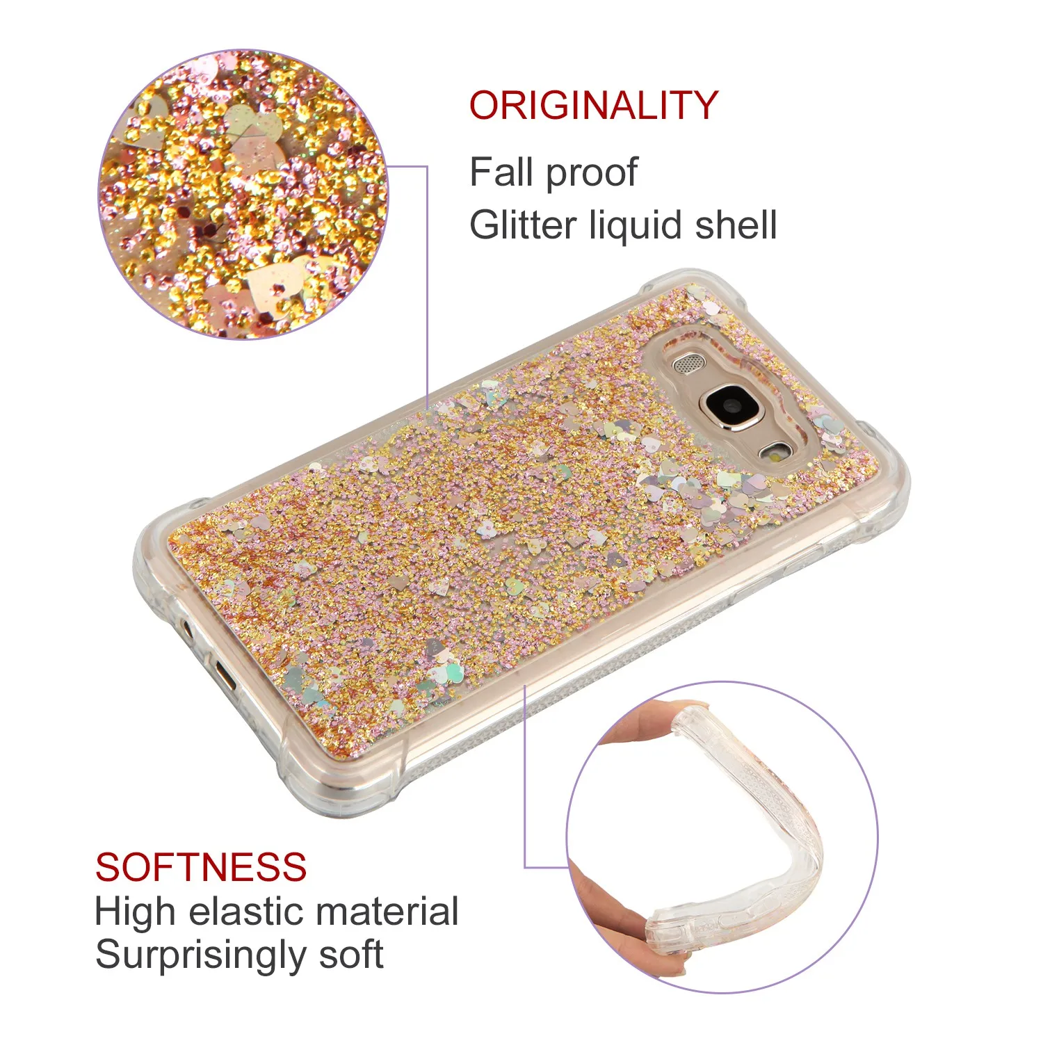 Чехол для телефона Samsung Galaxy J3 J5 J7 2016 J36 J56 J76 с динамической жидкостью и зыбучим