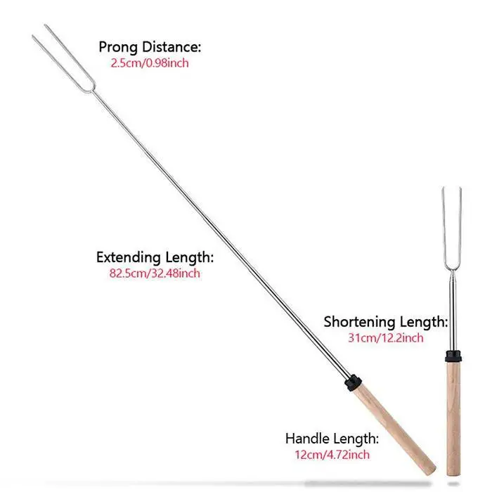 Барбекю телескопические вилки жаровня палочки дома 10 шт. x 1 шт. x путешествия 81 см/32 дюйма Открытый 8 шт. x инструмент для барбекю