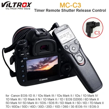

Viltrox MC-C3 LCD Timer Remote Shutter Release Control Cable Cord for Canon 7D II 6D II 5D Mark IV 5DIII 50D 40D 30D 20D 10D 1D