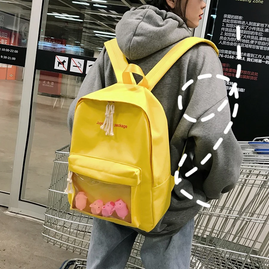 

Harajuku Large Capcity Oxford Women Bookbags Clear Cute Animals School Bags For Girsl Travel Backpacks 2019 Women Back Pack New