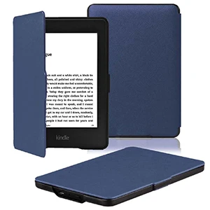 Чехол для Amazon Kindle Voyage, чехол из искусственной кожи разных цветов, защитный чехол с функцией автоматического сна/пробуждения - Color: Dark Blue