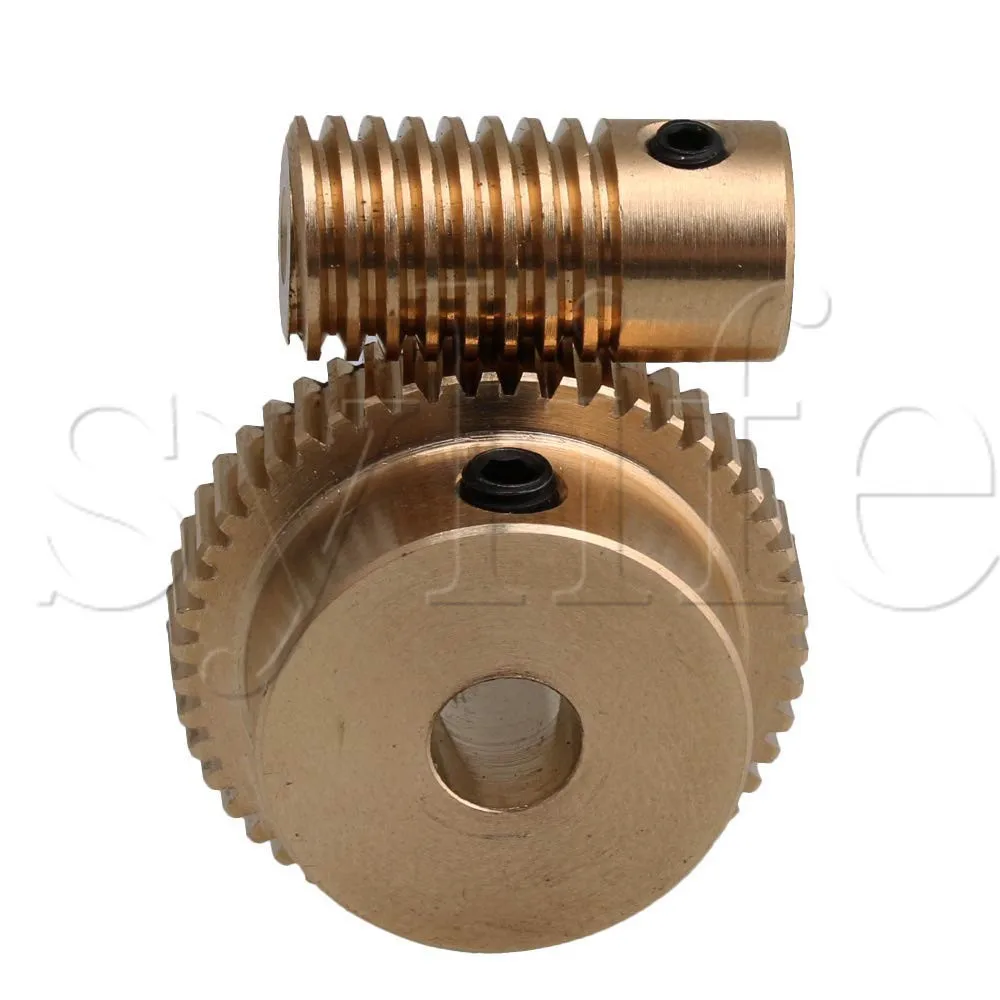 3mm Bore Dia Brass Worm Gear Shaft + 6mm 50T Brass Worm Gear Wheel 150