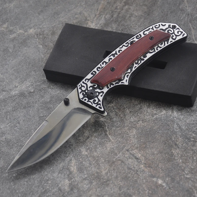 Дешевый Дамасский тактический высокий твердосплавный нож полевое, для выживания multi function охотничий нож Самозащита Складной нож инструмент открыты...