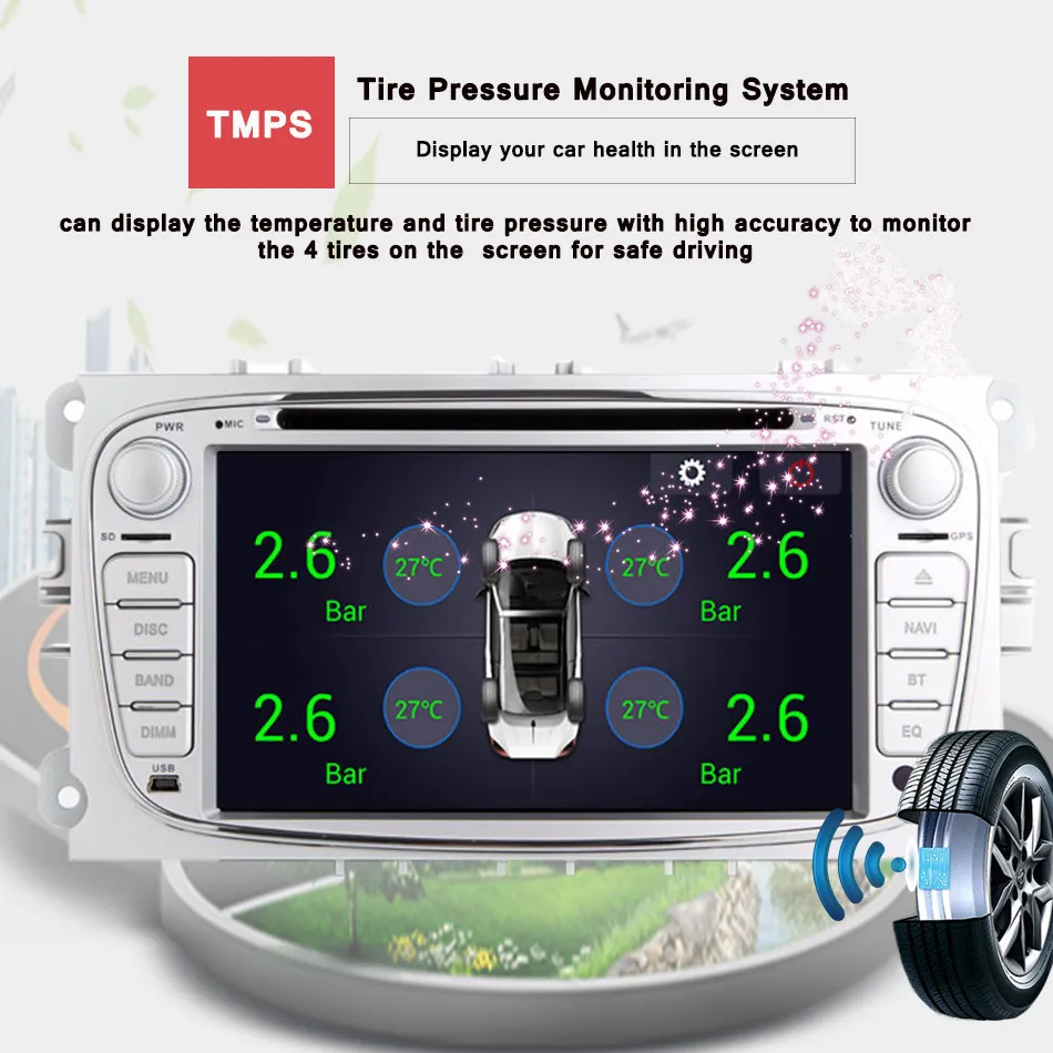 Discount Android 9.0 Octa core 2 Din 7" Car DVD Player For FORD/ focus MONDEO/S-MAX/CONNECT  head unit Car GPS Radio tape recoder 4G RAM 4