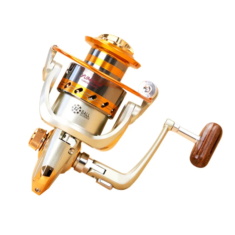 

YUmoshi 10 + 1BB Gear Ratio Up to 5.2:1 Spinning Fishing Reel with Exchangeable Handle Automatic folding for Casting crap reel