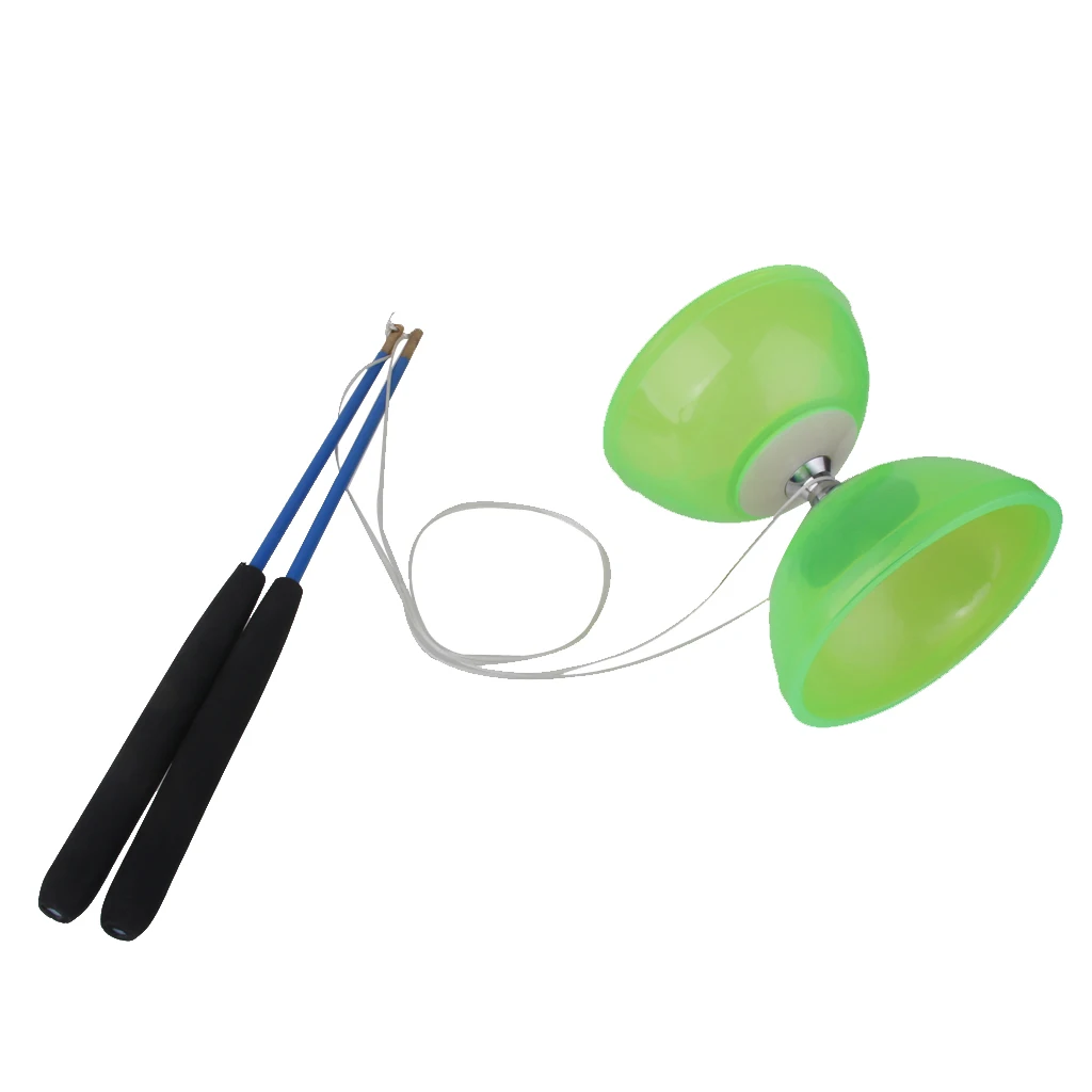 5-Bearing Diabolo With Handsticks & String Juggling Toy- Green