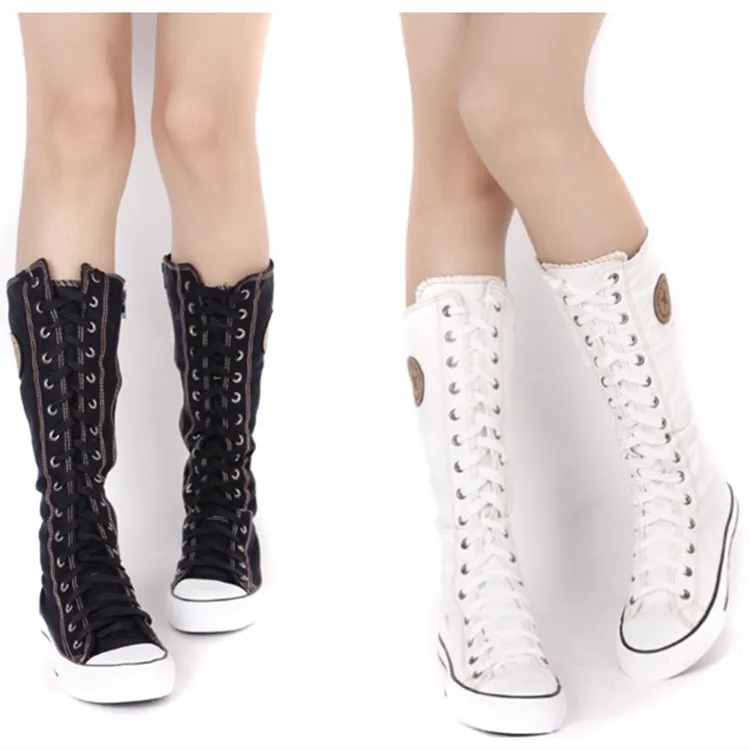 

women's boots high canvas shoes side zipper dance shoes interpretation shoes dance shoes women's casual shoes large size 10 42