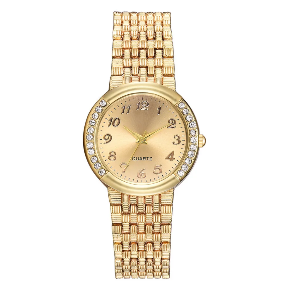 

New Arrival Women Temperament Watch Fashion Stainless Steel Strap Ladies Rhinestone Digital Dial Girl Gift Quartz Watch Reloj #B