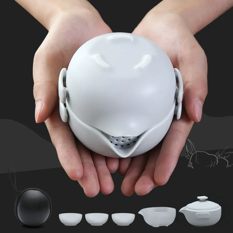 

TANGPIN ceramic teapot gaiwan with 2 cups a tea sets portable travel tea set drinkware