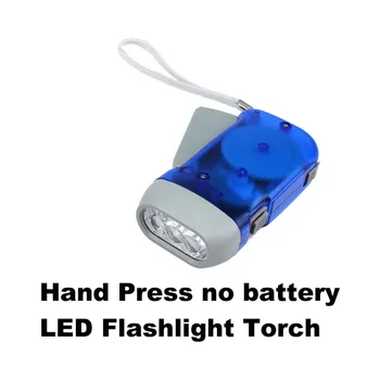 

Outdoor Lighting Tools Multifunction Hand Press Flashlight Torch No Battery 3 LED New Manual Power Generation Torch B2Cshop