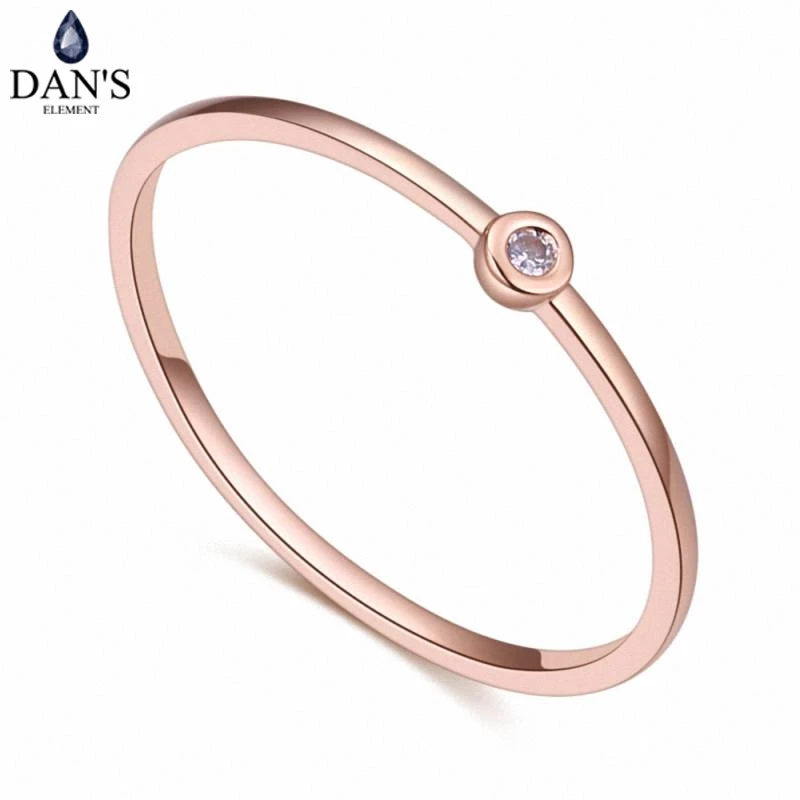 

DAN'S Element Brand Real AAA Zirconia Micro Inlays Rose Gold Color Ring Party For Women Valentine Gift 129820