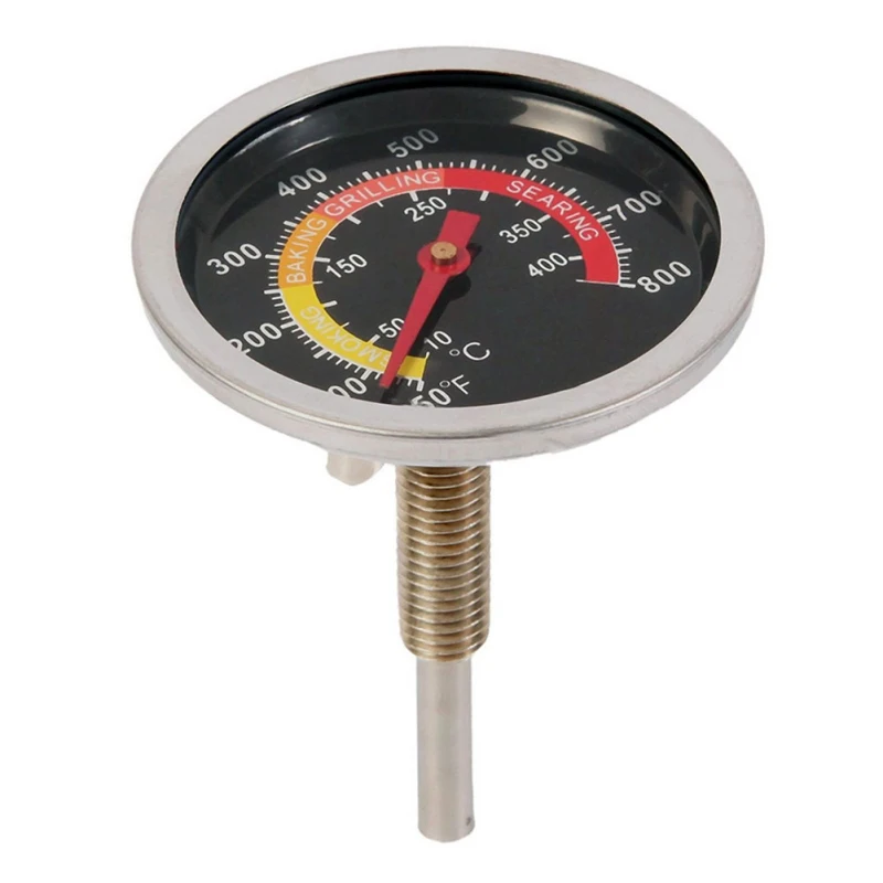 Stainless Steel BBQ Smoker Grill Thermometer Temperature Gauge 50-800 Degrees Fahrenheit