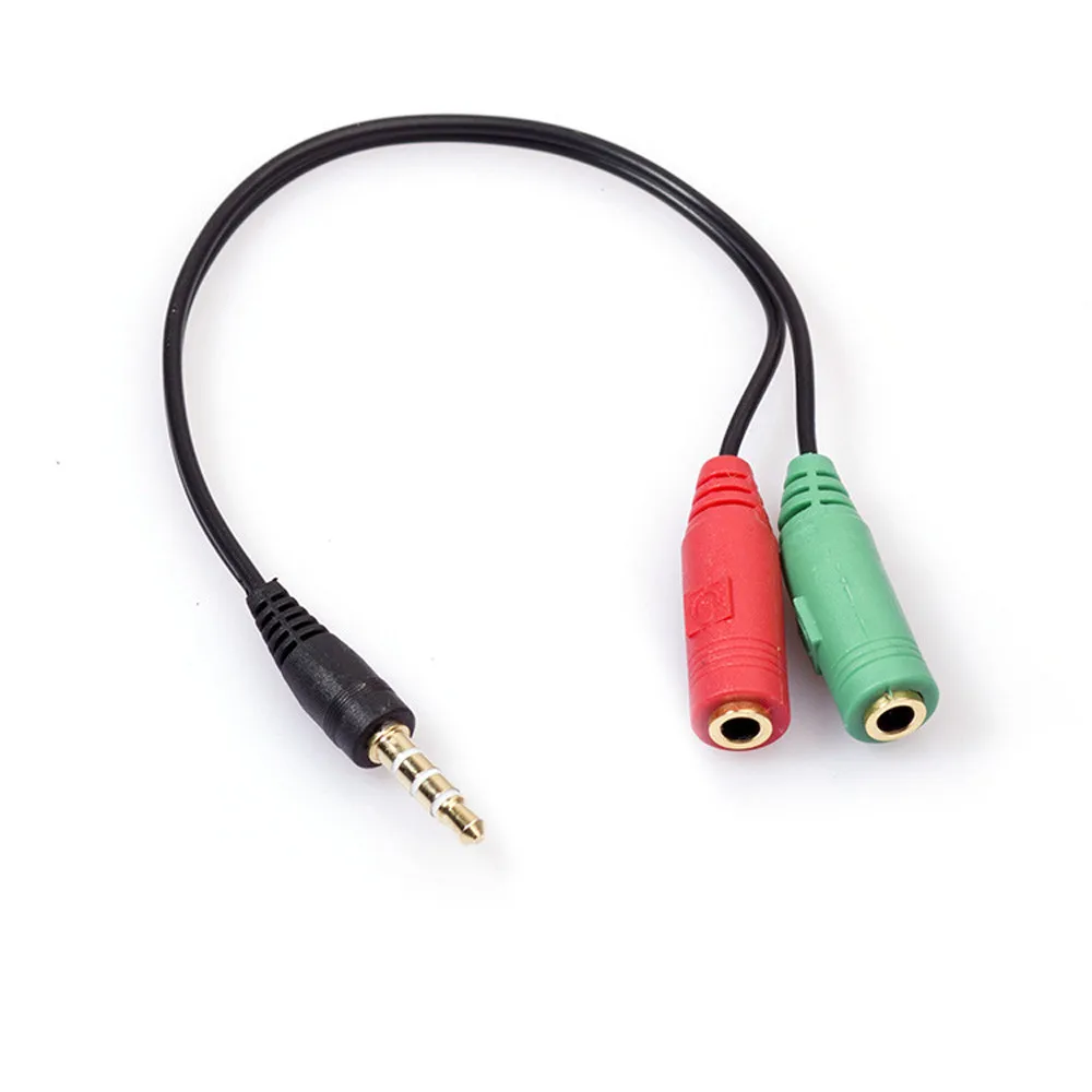

2019 Splitter Headphones Jack 3.5 Mm Stereo Audio Y-Splitter 2 Female To 1 Male Cable Adapter Microphone Plug For Earphone#sw