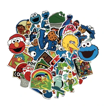 

TD ZW 50Pcs/lot Sesame Street Stickers For Snowboard Laptop Luggage Car Fridge DIY Styling Vinyl Home Decor Stickers Pegatina