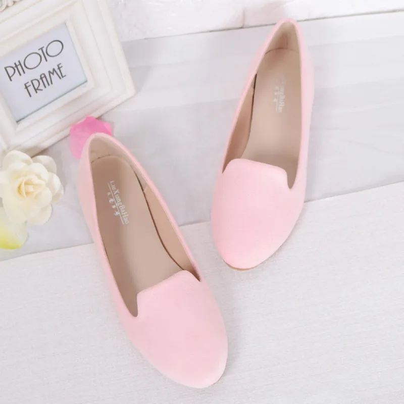 Taomengsi enlarged size women's shoes 41-44 spring autumn bean shoes flat heel sole single shoes mother's BLACK shoes 31-32-33
