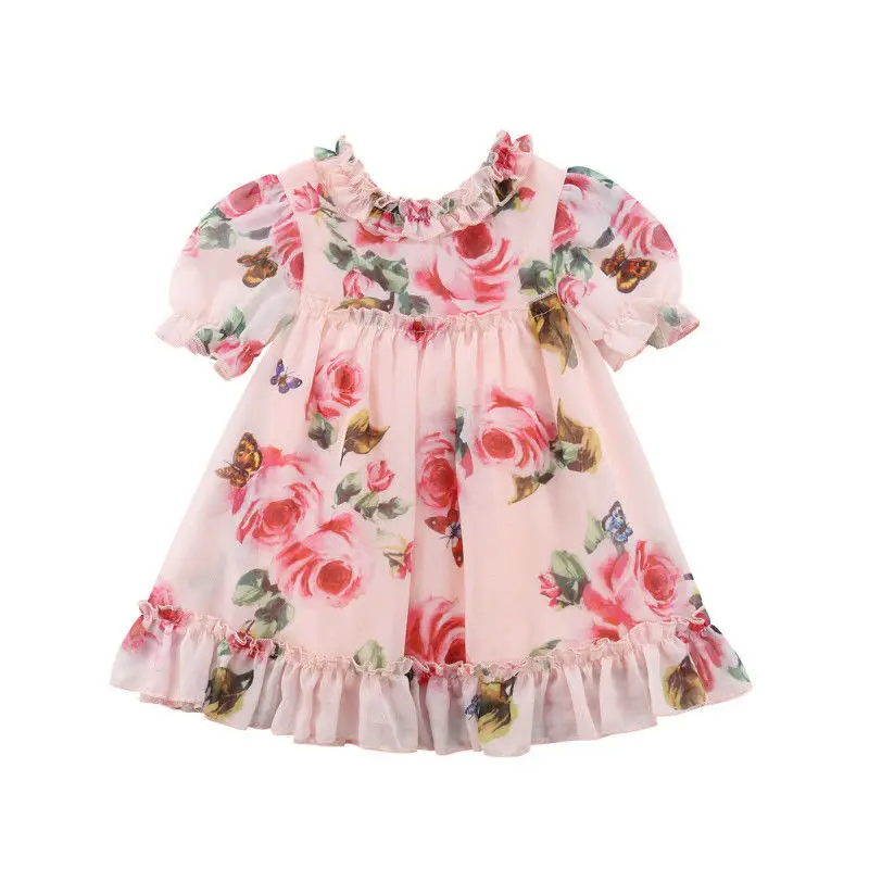 

Chiffon Toddler Kid Baby Girl Princess Flowers Party Tutu Tulle Dress Clothes 2019 New
