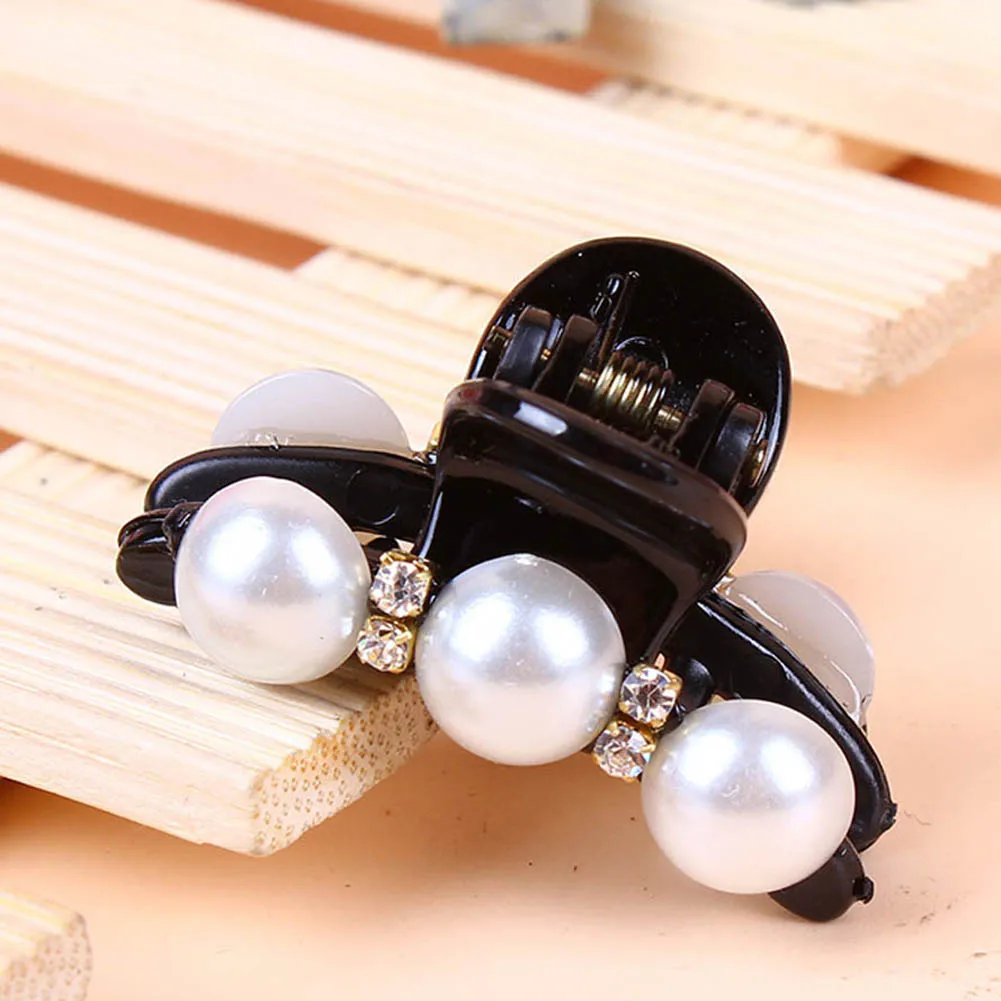 2 Sizes Crystal Rhinestone Pearl Hairpins Hair Clip Pearl Hair Crab