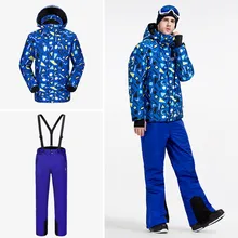Векторный бренд лыжный костюм для мужчин теплый зимний ветрозащитный водонепроницаемый лыжный костюм куртка и брюки для улицы снег сноуборд набор HXF70012