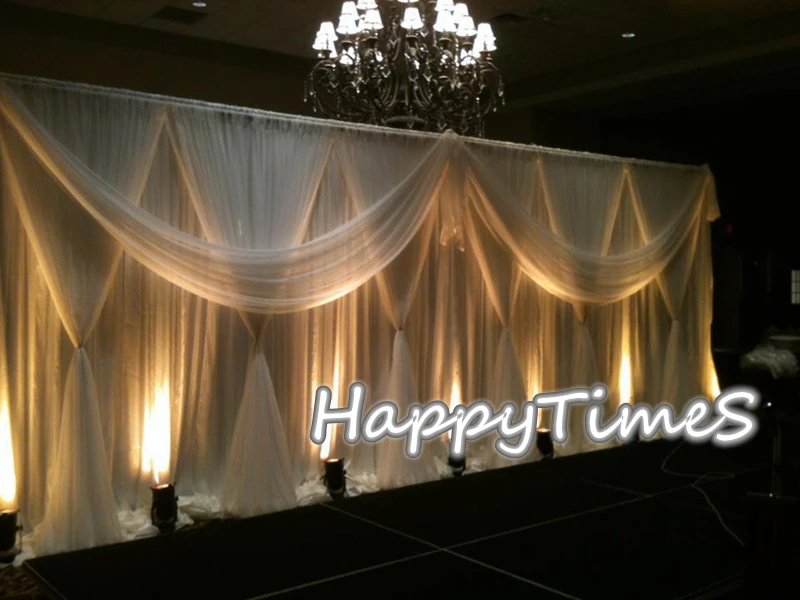 

3m High 6m Wide Wedding&Party Decoration Curtain Backdrop With Detachable Swags Drapes Wedding Favors