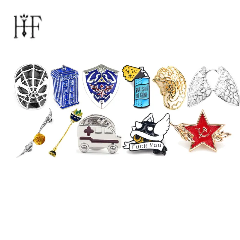 

Avengers Superman Spiderman The Legend of Zelda Quidditch Enamel Pin Rose Snake Brooch and Pin Cute Lapel Pin Men Button Badges