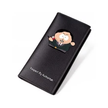 Cute South Park Wallet Black PU Short Purse Wallet Men Luxury Brand High Quality Credit Card Long Purse