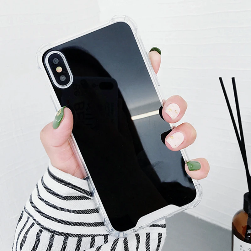 Mirror Phone Cases for iPhone 7 8 Plus TPU Back Protect Case for iPhone X 6 6 S 8 Plus Cover Reflect Girly Cute Case Capa Coque (4)