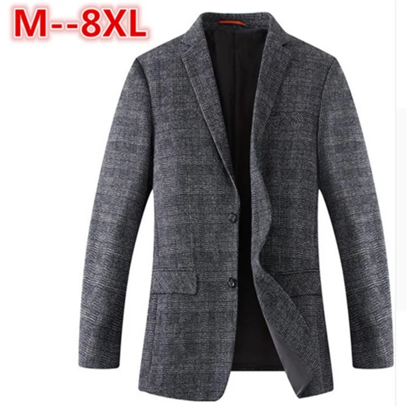 Новый весенне осенний тонкий повседневный мужской блейзер 10XL 8XL 6XL 5XL 2018 хлопковый