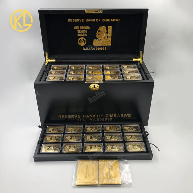 Free Fedex Ie Shipping Zimbabwe Gold Plated Metal Bar Wooden