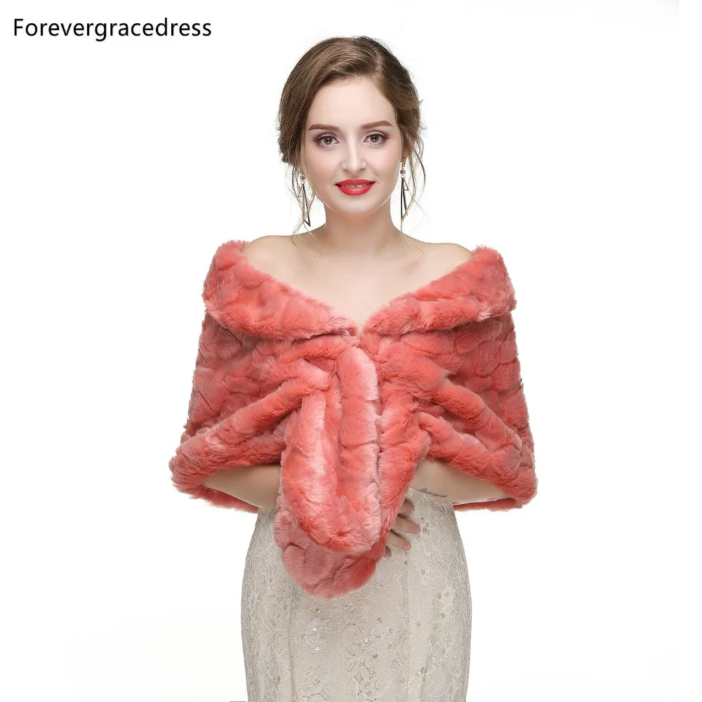 Forevergracedress 2019 элегантные мягкие осень-зима искусственного меха невесты Свадебные палантины куртки-болеро Свадебные пальто шали шарфы PJ432