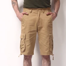 Военная униформа брюки-карго Шорты для женщин Для мужчин летние свободные мужские короткие штаны хлопок мульти-карман мода Шорты для женщин без Ремни