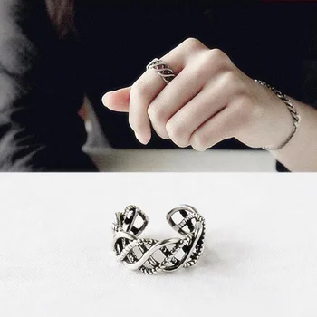 

Bohemian Vintage 925 Sterling Silver Hollow Rings For Women Gift Bijoux Adjustable Finger Antique Engagement Rings Anillos