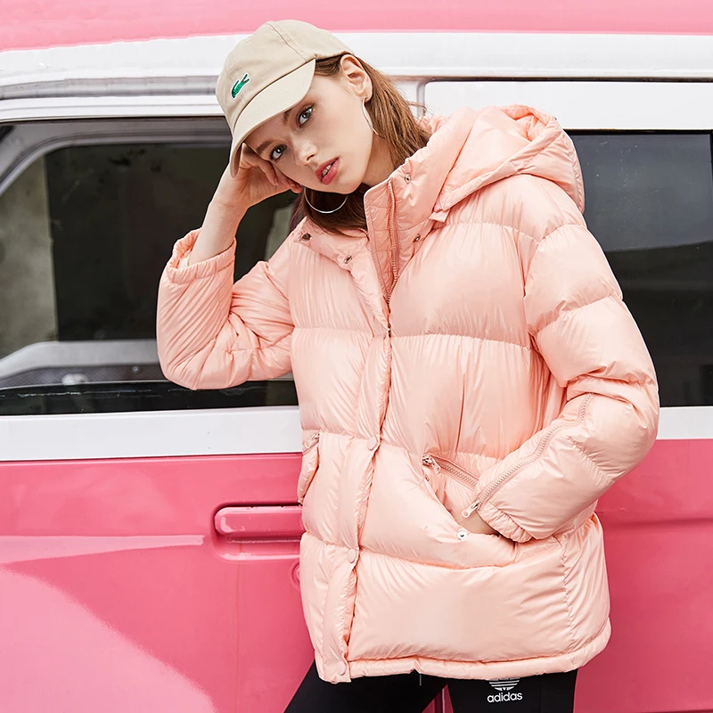 

Down coat women winter 90% white duck down jacket female clothing with hood pink coat fashion short design New Phoenix 81021F