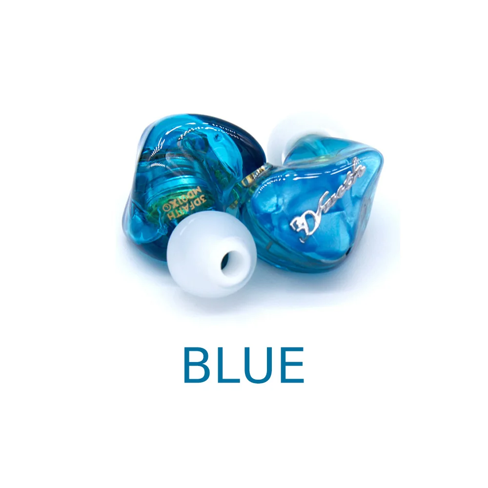 FDBRO динамические полимерные MDK-ESS наушники в ухо стерео Спорт HIFI сабвуфер 3d принт наушники супер монитор с басом наушники для энтузиастов - Цвет: Синий