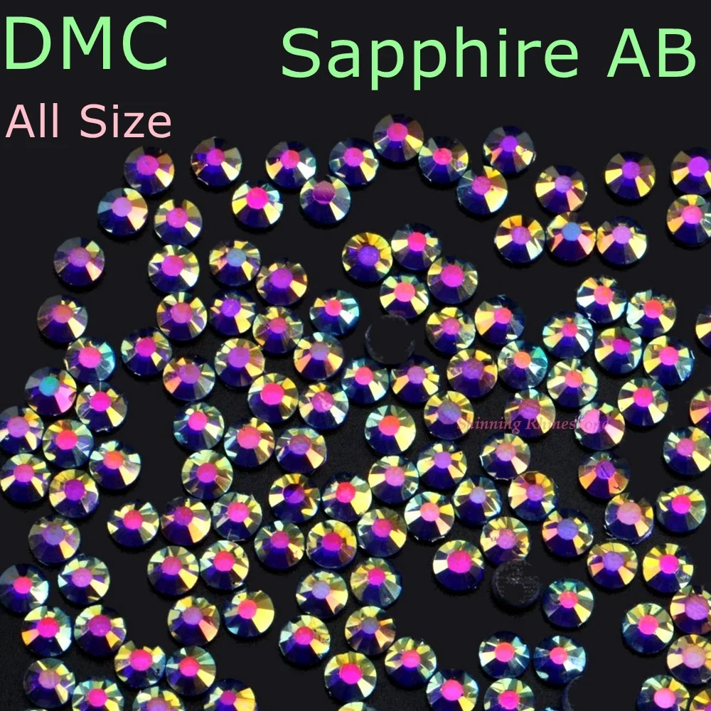 Сапфир AB DMC исправление стразы алмазные кристаллы яркое стекло для одежды аксессуары SS6 SS10 SS16 SS20