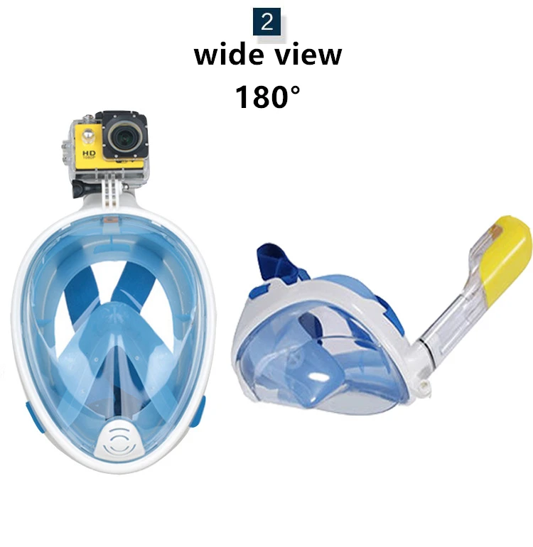 Маска для дайвинга Анти-туман Подводное плавание маска полное лицо Подводное плавание с аквалангом маска трубка оборудование для дайвинга для камеры Gopro для взрослых и детей