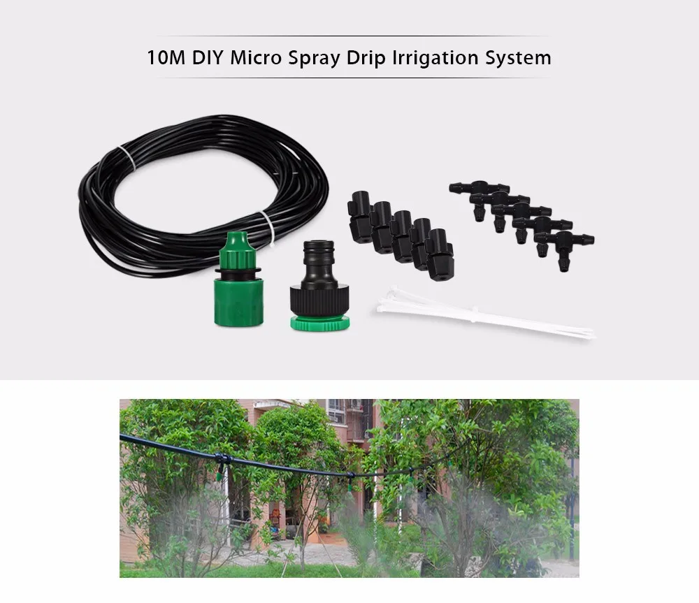 10m Garden Hose 10 Dripper Drip Irrigation System DIY Automatic Watering Kits Micro Drip Watering Systems Adjustable Dripper6
