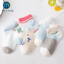 5пар Мягкая сетка интересный автомобиль из хлопка для мальчиков и девочек носки для новорожденных детские носки Miaoyoutong