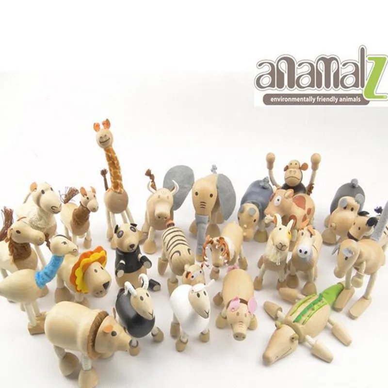 

24pcs/lot Zoo Animals Wooden BJD Kids Action & Toy Figures Baby Toys high quality