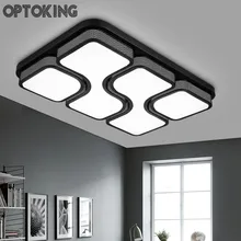 Modern Brief living room led ceiling lamps Rectangle LED Ceiling Lighting black white bedroom lamp
