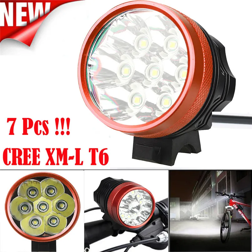 

15000 lumens LED flashlamp 7 x CRE XM-L T6 LED Flashlight Torch Lanterna Lantern Flash Light Head Light + Rubber Ring #2A28
