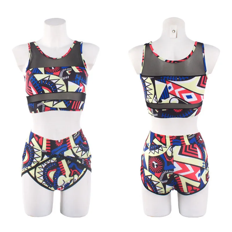 Homonic Floral Swimwear Women High Waist Bikini Bandage Swimsuit