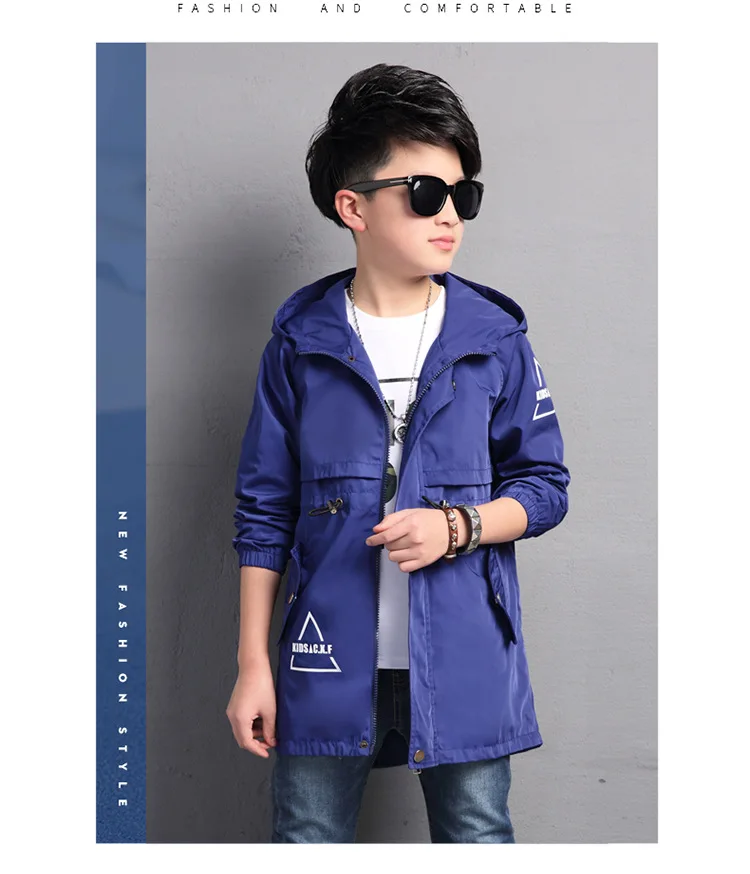 6 8 10 12 14 16 years Big Boys Windproof sport coat Jackets sportswear coat For Teenage Spring Autumn Kids Clothing Outerwear