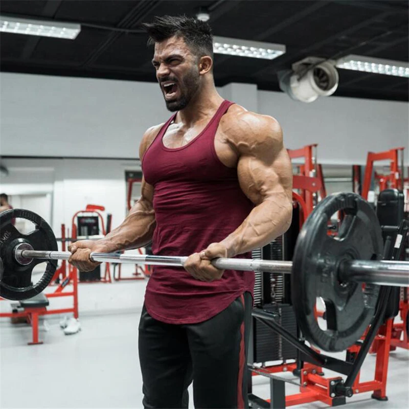 Майка Muscleguys Мужская Спортивная однотонная майка для фитнеса и бодибилдинга без