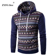 2017 new style men hoodies fashion Hoodies & sweatshirts casual Ethnic style pattern print hombre fitness hoody coat jacket