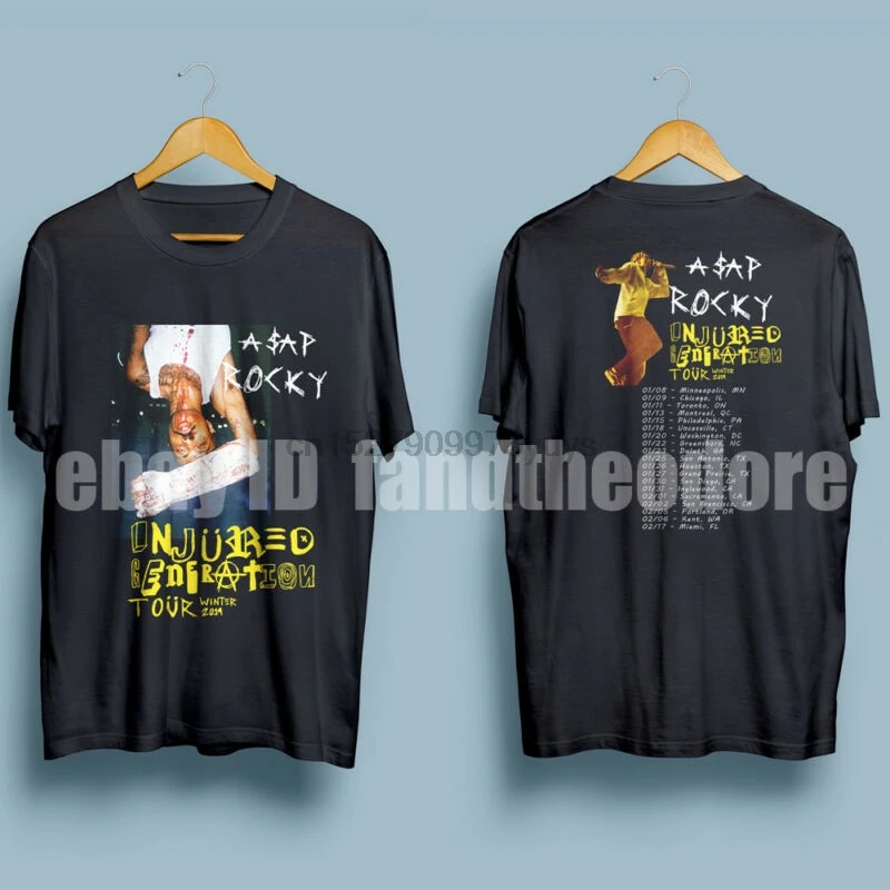 

Asap Rocky Injured Generation Tour 2019 Men's Black T-Shirt Size S - XXL