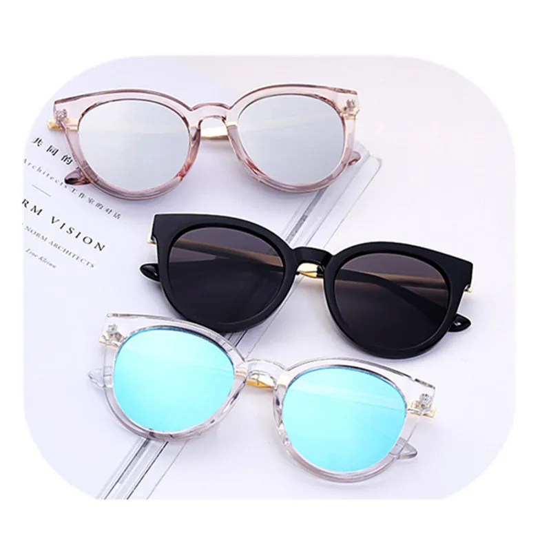

New Fashion Trend Transparent Round Frame Sunglasses Semi-metal Temple Multi-color Optional Retro Dureable Sunglasses