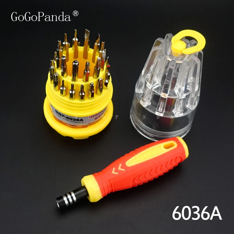 

Free Shipping New 31 In 1 Precision Handle Screwdriver Set forMobile Phone Repair Kit Tools 6036A